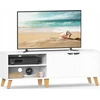 TV staliukas Songmics Vasagle TV spintelė su 2 durelėmis 40 x 140 x 50 cm balta