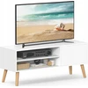 TV staliukas Songmics Vasagle TV spintelė su 1 durelėmis 40 x 120 x 49 cm balta