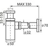 VEDO buteliuko sifonas 5/4" DN32 chromas (VSY1010)