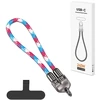 USB kabelis Vega ECOBOX* TYP-C į TYP-C su riešo raišteliu 240 W rausvai mėlynas (36077)