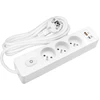 Velstro Nešiojamas 3 krypčių ilgintuvas su įžeminimu, jungikliu ir kontaktinėmis sklendėmis, su USB (PD20W), kabelis 1,5 mm², 2 m G3FH22B