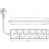 Velstro Prailgintuvas 5 lizdų su/be 10A 5m /OMY 3x1/ baltas PS-570 T-105820