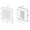 Ventika Vėdinimo grotelės 140x300mm su tinkleliu ir stačiakampiu flanšu 100x256mm baltos EL300A