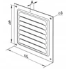 Ventika Vėdinimo gaubtas iš plieno 125x125mm milteliniu būdu dažytas baltas WM300