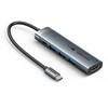 „Vention 5-in-1“ USB-C šakotuvas, 100 W, PD, 5 Gbps, 4K@60 Hz