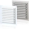 Vents Grotelė metalinė (su tinkleliu, balta) 125x125