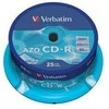 Verbatim CD-R AZO Crystal 0,7 GB, 52 x, 25 Pakuotės velenas