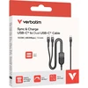 Verbatim kabelis USB-C į dvigubą USB-C - 100W, 1,5 m, juodas, dėžutė, 30279