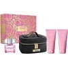 Kvepalų rinkinys moterims Versace Bright Crystal (EDT, 90 ml + kūno losjonas, 100 ml + dušo želė, 100 ml + kosmetinė)