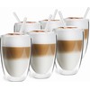 Vialli Design Puodelių dvigubomis sienelėmis su šiaudeliais rinkinys 6vnt. 350ml Vita 6865