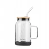 Vialli Design stiklainis su šiaudeliu 600 ml juodas 29804