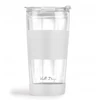 Vialli Design Termo puodelis stiklinis ze słomką 600 ml balta Fuori 30404