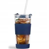 Vialli Design Termo puodelis stiklinis ze słomką 600 ml tamsiai mėlyna 30381