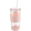 Vialli Design Termo puodelis stiklinis ze słomką 600 ml rožinė Fuori 30411