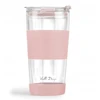 Vialli Design Termo puodelis stiklinis ze słomką 600 ml rožinė Fuori 30411