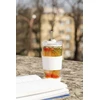 Vialli Design Termo puodelis stiklinis ze słomką 600 ml balta Fuori 30404