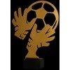 Victoria Sport Metalo trofėjus su marmuriniu pagrindu - Futbolo vartininko pirštinė + kamuolys - ver. 2