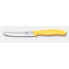 Virtuvinis peilis Victorinox Swiss Classic 6.7838.C1 dantytais ašmenimis, su užapvalintu galiuku, geltonas