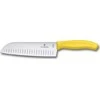 Victorinox V-6.85 26.17L8B Šveicariškas klasikinis Santoku peilis, 17 cm, geltonas