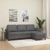 Trivietė sofa su pakoja, pilkos spalvos, 180cm, dirbtinė oda