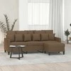 Trivietė sofa su pakoja, rudos spalvos, 180cm, audinys