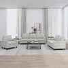 Sofa Sofos komplektas su pagalvėlėmis, 3 dalių, pilkas, aksomas