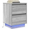 naktinė spintelė su LED lemputėmis Pilka Sonoma 38x34x50 cm