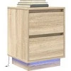naktinė spintelė su LED lemputėmis Sonoma ąžuolas 38x34x50 cm