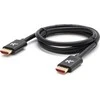 Vaizdo kabelis HDMI M – HDMI M, HDMI 2.1 – itin didelės spartos, 1 m, paauksuotos jungtys, aliuminio korpusas, juodas, logotipas 8K@60Hz, 48Gb/s