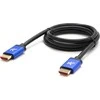 Vaizdo kabelis HDMI M – HDMI M, HDMI 2.1 – itin didelės spartos, 1 m, paauksuotos jungtys, aliuminio korpusas, mėlynas, logotipas 8K@60Hz, 48Gb