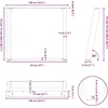 Valgomojo stalo kojelės, U formos, 2 vnt., balta, 100x(72-73)cm