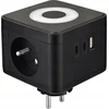 Viking maitinimo adapteris Y23L, 2x 230 V, 1x USB-A, 2x USB-C, jutiklinė lemputė, juoda
