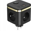 „Viking Y33“ maitinimo adapteris, 3x 230 V, 1x USB-A, 2x USB-C, įjungimo/išjungimo mygtukas, juodas