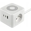 Viking maitinimo adapteris YC23L, 2x 230 V, 1x USB-A, 2x USB-C, jutiklinis šviestuvas, ilgis 1,4 m, baltas