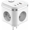 Viking maitinimo adapteris Y33, 3x 230 V, 1x USB-A, 2x USB-C, ON/OFF mygtukas, baltas
