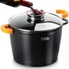 Granitinis puodas su stikliniu dangčiu Vilde Terruna Aroma 24 cm, 6,7 l