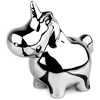 Vilde Keraminis taupyklė vienaragio forma sidabrinis 18 x 10,5 cm