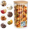 Stiklinis maisto produktų indas Vilde su bambukiniu dangteliu ir sandaria tarpine 1,6 l