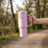 Vilde Termo puodelis plieno rožinė su laikikliu 1,2 l