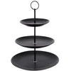 Vilde Trijų aukštų torto stovas 34 cm juodas porcelianas