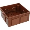 Tuščia ant paviršiaus montuojama dėžutė su 6 įvadais VIPLAST VP-22 RUDA IP55 86x86x40mm 022-02