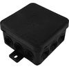 Tuščia ant paviršiaus montuojama dėžutė su 12 įvadų VIPLAST V5 click Juodas IP54 75x75x41mm 035-05