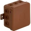 Tuščia ant paviršiaus montuojama dėžutė su 12 įvadų VIPLAST V6 click RUDA IP54 85x85x41mm 036-02