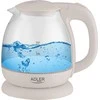 Adler | Virdulys | AD 1283C | Electric | 900 W | 1 L | Glass/Nerūdijantis plienas | 360° rotational base | Kreminis