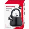 Virdulys, Švilpiantis virdulys, nerūdijančio plieno, juodas su sidabro elementais, 2,8 l, Klausberg, kb-7918