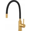 Virtuvės maišytuvas Ferro BZA4BSSG / / ZUMBA / KRIAUKLĖS MAIŠYTUVAS. INOX-GOLD ELASTINIS. Juodas SNAPELIS /