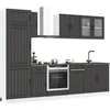 Virtuvinių spintelių komplektas, 8 dalių, Kalmar, juoda