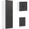 Virtuvinių spintelių komplektas, 8 dalių, Kalmar, juoda