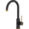 Quadron Jodie Q Line Slim SteelQ virtuvės maišytuvas - juodos spalvos su vario apdaila (84818011)