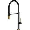 Virtuvės baterija Quadron Margot T Line Steel Q Pure Carbon / Nano PVD auksas (84818011)
